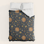 Vintage Star Collage Print in Navy Duvet Cover Gallery Image 6