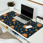 Vintage Star Collage Print in Navy Desk Mat Gallery Image 2