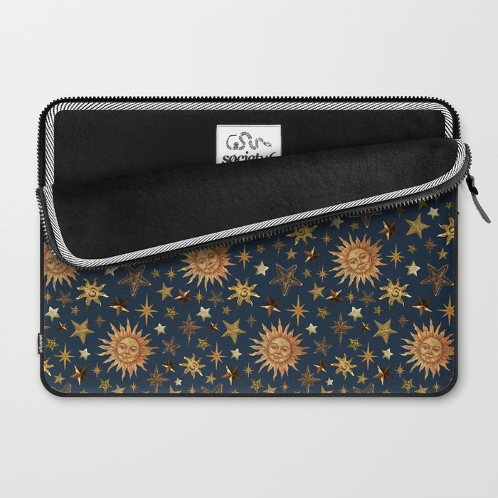 Vintage Star Collage Print in Navy Laptop Sleeve Gallery Image 2
