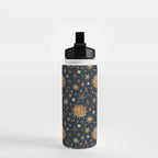 Vintage Star Collage Print in Navy Water Bottle Gallery Image 2