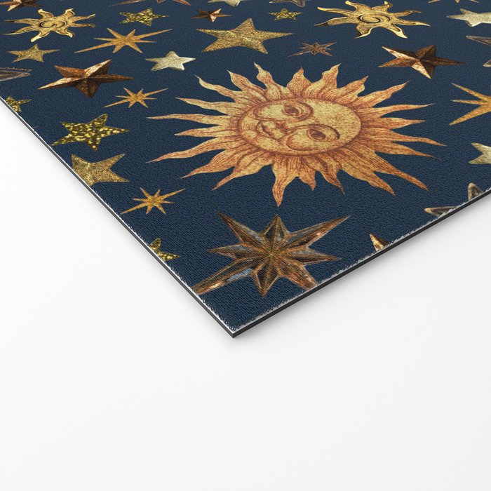 Vintage Star Collage Print in Navy Welcome Mat Gallery Image 2