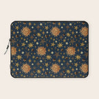 Vintage Star Collage Print in Navy Laptop Sleeve Gallery Image 1