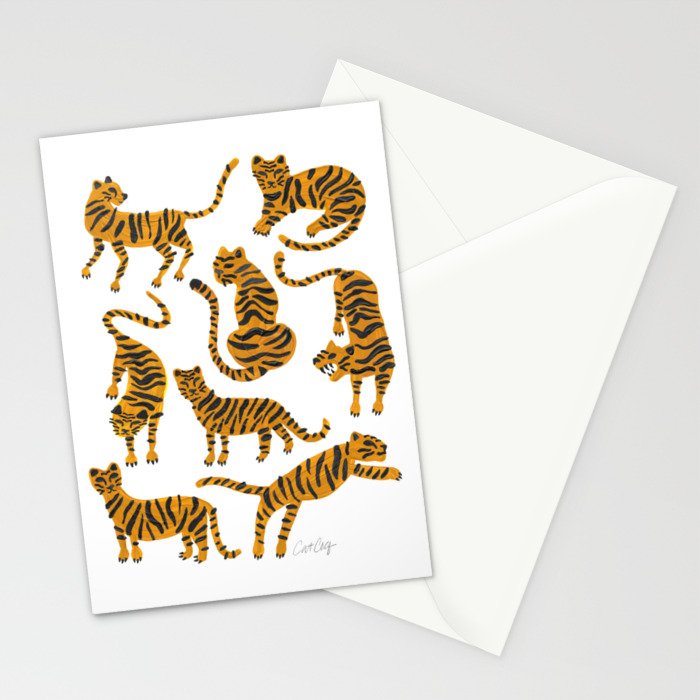Tiger Collection - Orange Palette Stationery Card Gallery Image 2
