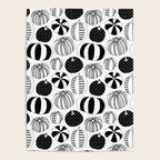 Black and white pumpkin vegetable pattern Poster Gallery Image 4