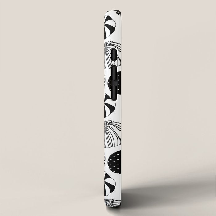Black and white pumpkin vegetable pattern iPhone Case Gallery Image 2