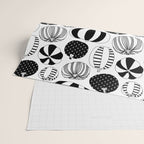 Black and white pumpkin vegetable pattern Wrapping Paper Gallery Image 2