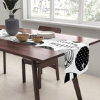 Black and white pumpkin vegetable pattern Table Runner Gallery Image 2