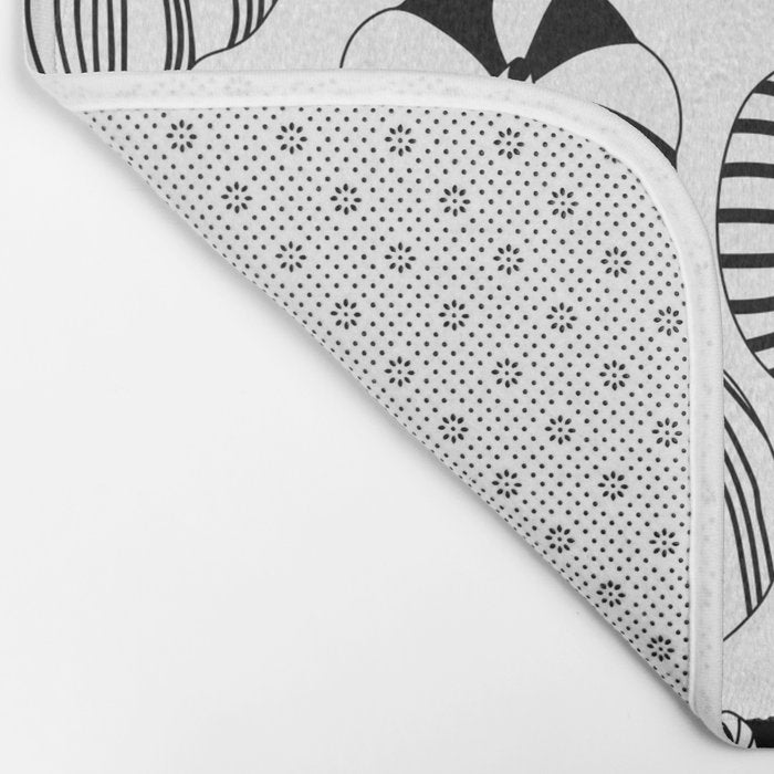 Black and white pumpkin vegetable pattern Bath Mat Gallery Image 2