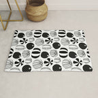 Black and white pumpkin vegetable pattern Rug Gallery Image 1
