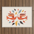A Pair Of Festive Birds Outdoor Rug Gallery Image 1