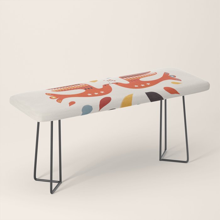 A Pair Of Festive Birds Bench Gallery Image 1