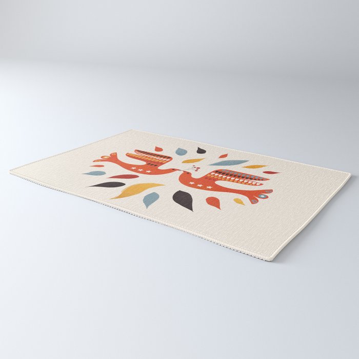 A Pair Of Festive Birds Rug Gallery Image 3