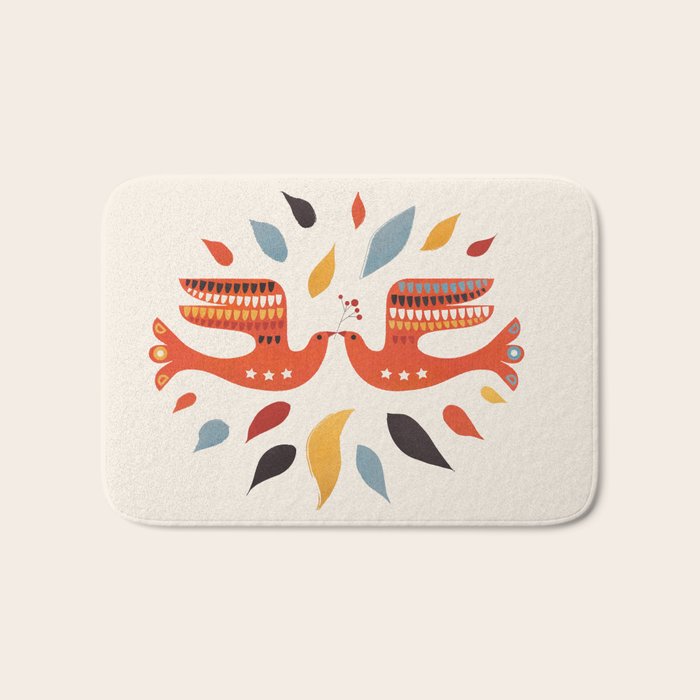 A Pair Of Festive Birds Bath Mat Gallery Image 1