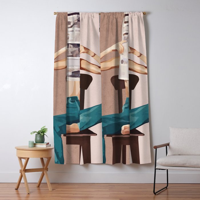 Woman Reading Newspaper Window Curtain Gallery Image 5
