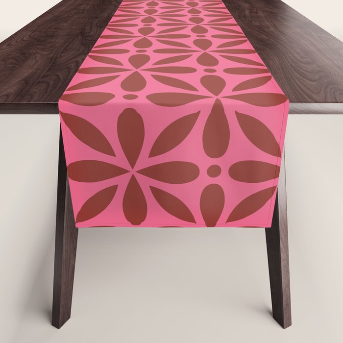 Retro Floral Geometric Pattern Table Runner Gallery Image 1