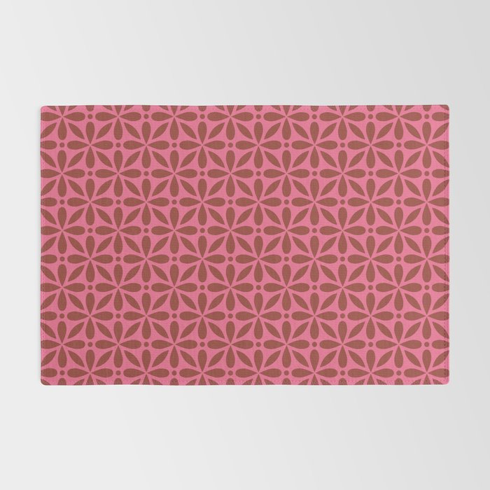 Retro Floral Geometric Pattern Rug Gallery Image 2