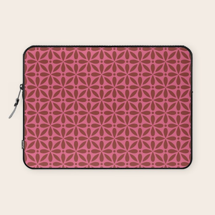 Retro Floral Geometric Pattern Laptop Sleeve Gallery Image 1
