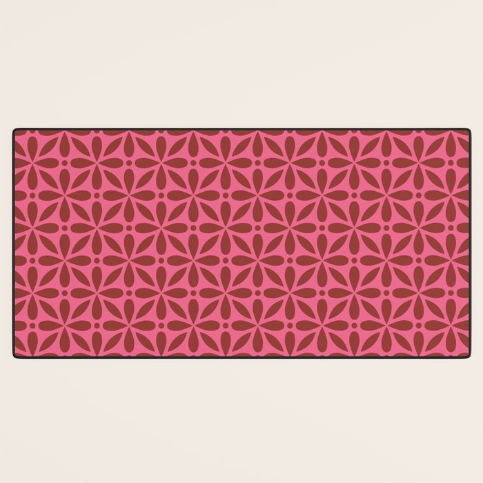 Retro Floral Geometric Pattern Desk Mat Gallery Image 3