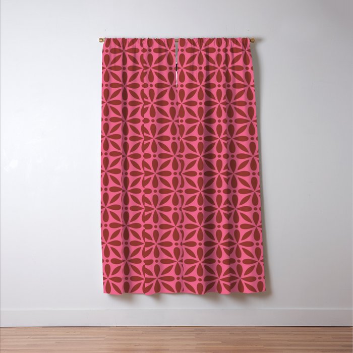 Retro Floral Geometric Pattern Window Curtain Gallery Image 3