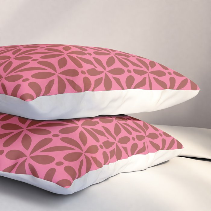 Retro Floral Geometric Pattern Pillow Sham Gallery Image 3