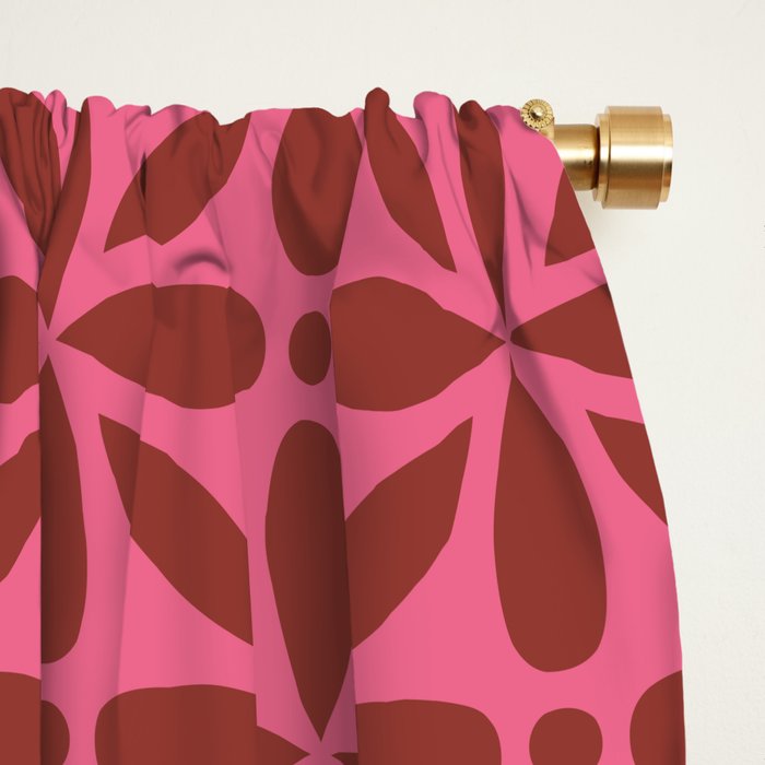 Retro Floral Geometric Pattern Window Curtain Gallery Image 2