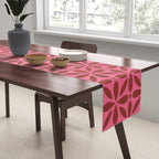 Retro Floral Geometric Pattern Table Runner Gallery Image 2