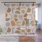 Bauhaus Geo Shapes - Fall Colors Wall Mural Gallery Image 1