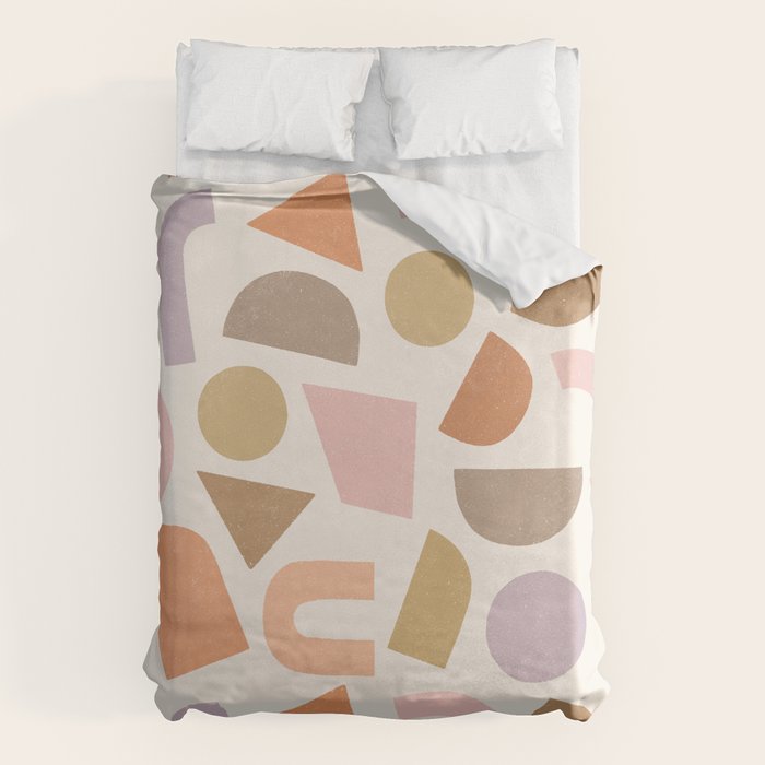 Bauhaus Geo Shapes - Fall Colors Duvet Cover Gallery Image 1