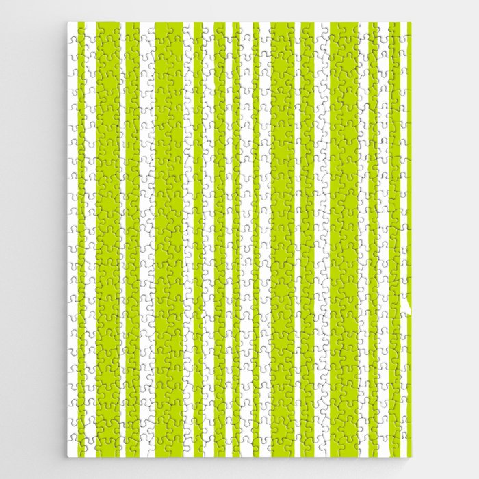 Classic Stripes XXXVIII - Lime Green Jigsaw Puzzle Gallery Image 1