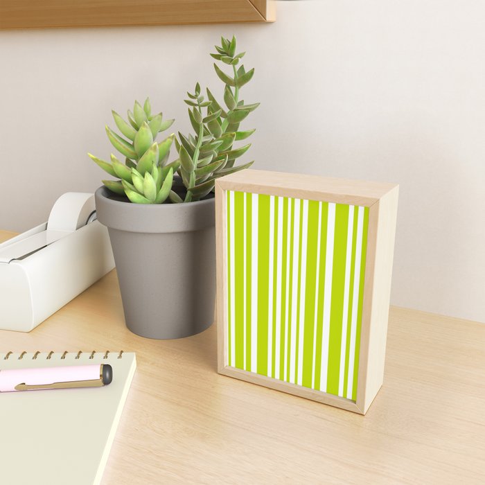 Classic Stripes XXXVIII - Lime Green Mini Art Print Gallery Image 2