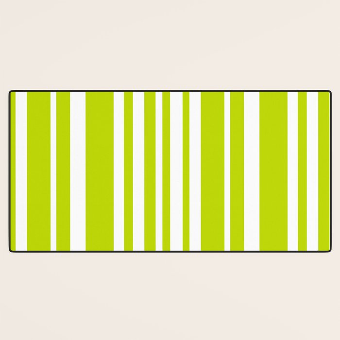 Classic Stripes XXXVIII - Lime Green Desk Mat Gallery Image 3