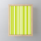 Classic Stripes XXXVIII - Lime Green Mini Art Print Gallery Image 1
