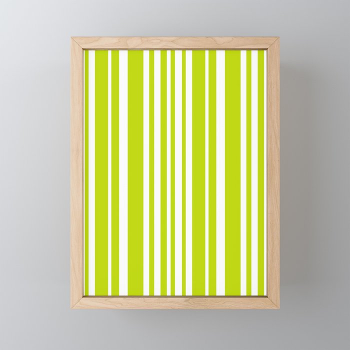 Classic Stripes XXXVIII - Lime Green Mini Art Print Gallery Image 1