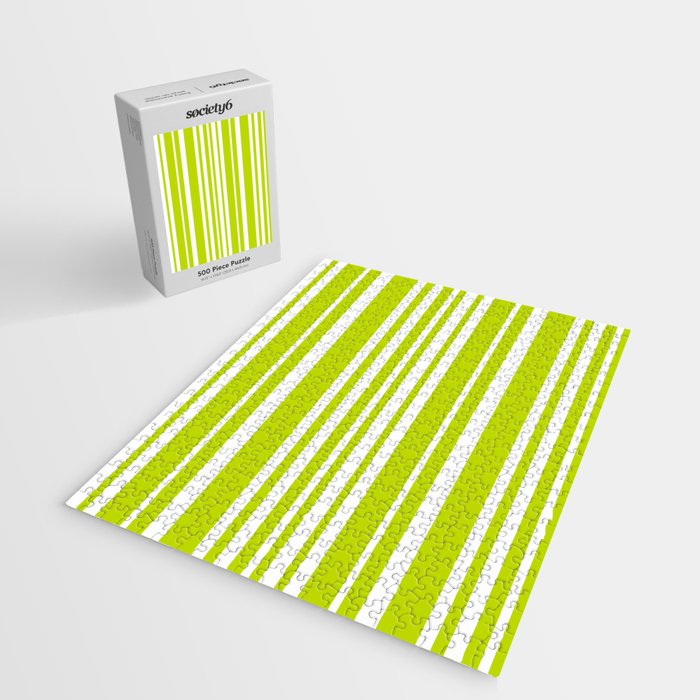 Classic Stripes XXXVIII - Lime Green Jigsaw Puzzle Gallery Image 2