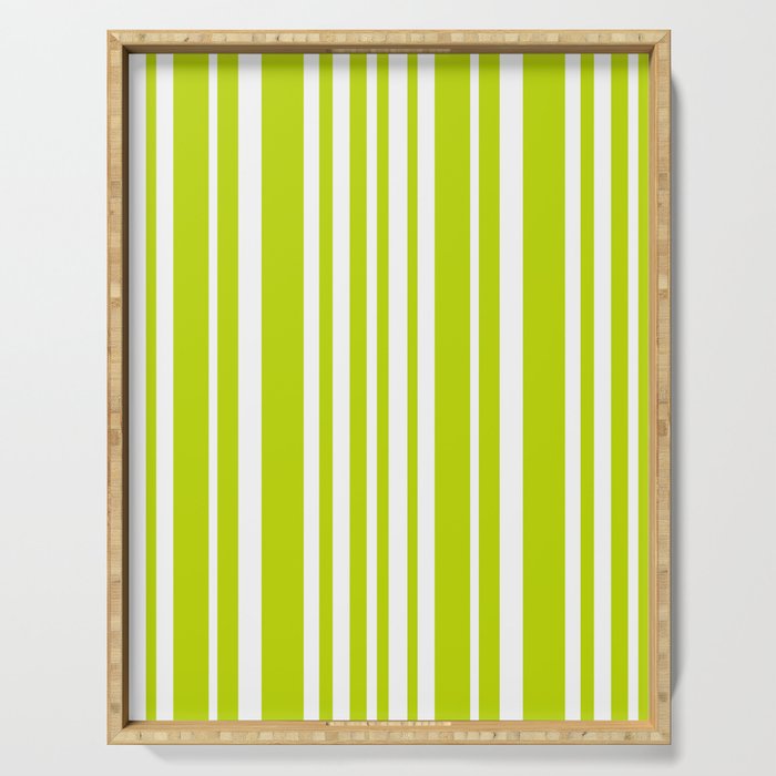 Classic Stripes XXXVIII - Lime Green Serving Tray Gallery Image 1