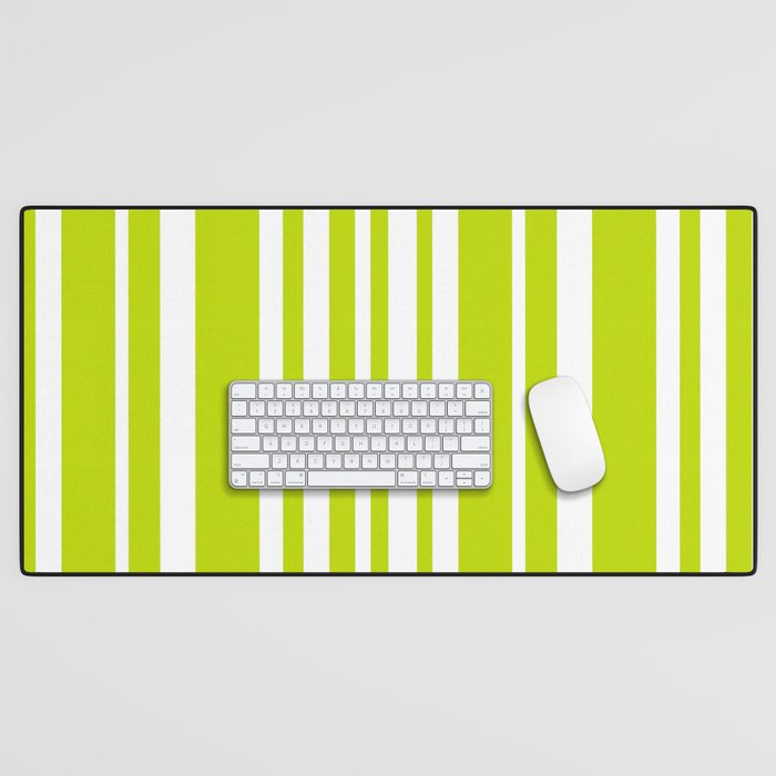 Classic Stripes XXXVIII - Lime Green Desk Mat Gallery Image 1