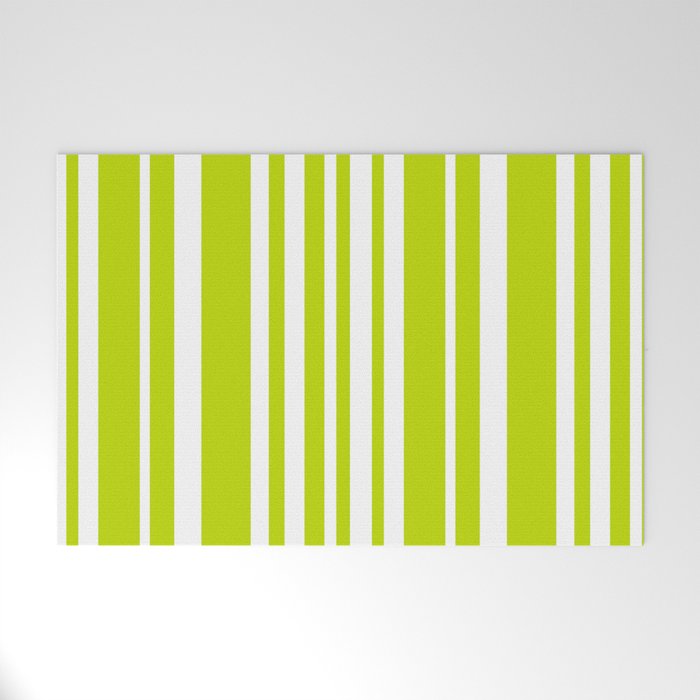 Classic Stripes XXXVIII - Lime Green Welcome Mat Gallery Image 1