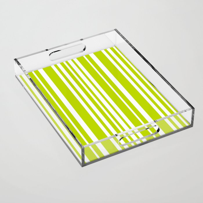 Classic Stripes XXXVIII - Lime Green Acrylic Tray Gallery Image 1