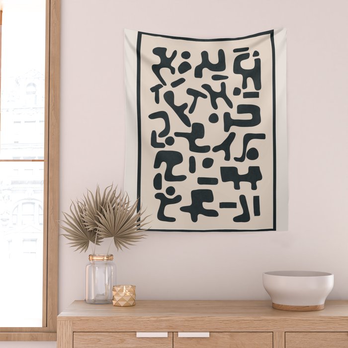 Organic Contemporary Modern Shapes 05 Wall Tapestry Gallery Image 2