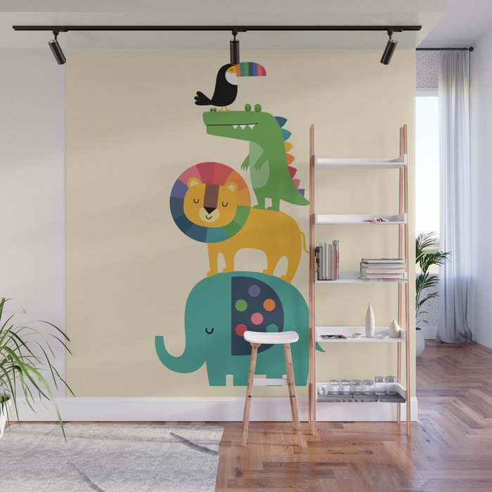 Rainbow Safari Wall Mural Gallery Image 1