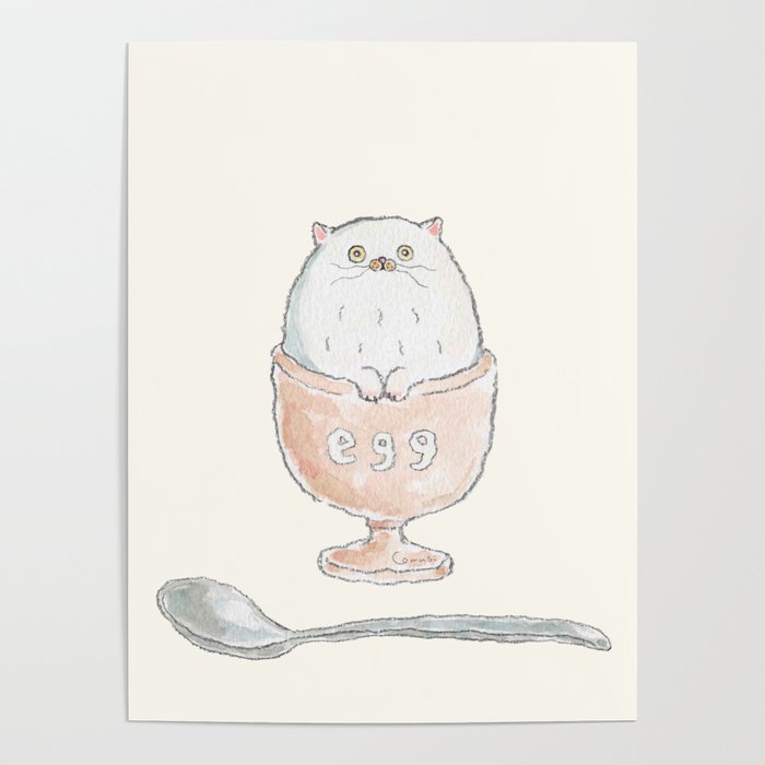 Boiled egg Cat Poster Gallery Image 1