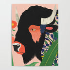 Floral Bison Poster Gallery Image 4
