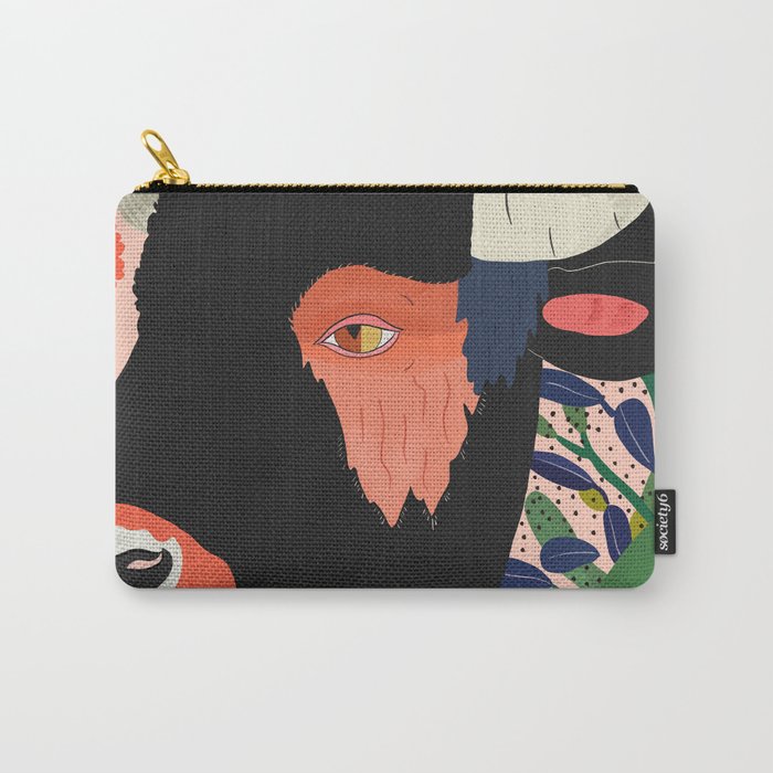 Floral Bison Carry All Pouch Gallery Image 1