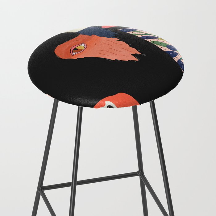 Floral Bison Stool Gallery Image 2