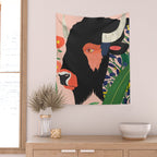 Floral Bison Wall Tapestry Gallery Image 2