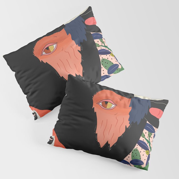 Floral Bison Pillow Sham Gallery Image 1
