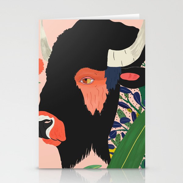 Floral Bison Stationery Card Gallery Image 2