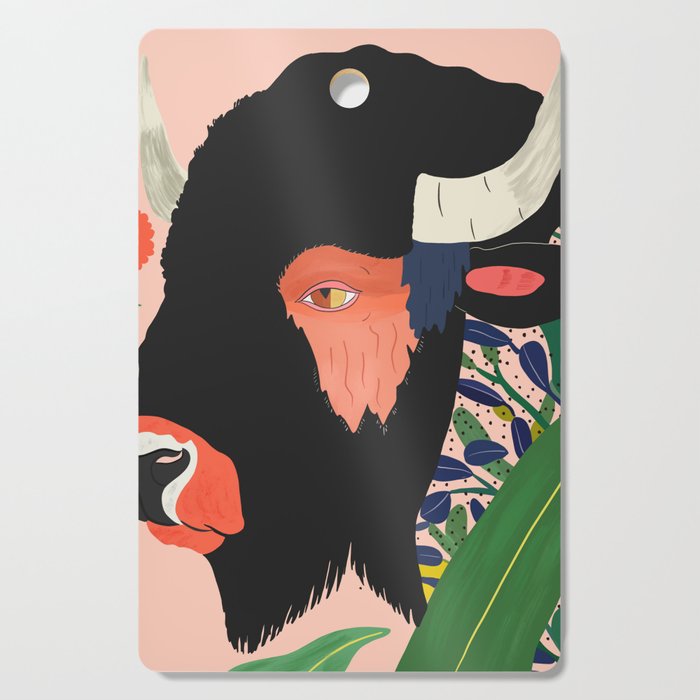 Floral Bison Cutting Board Gallery Image 1