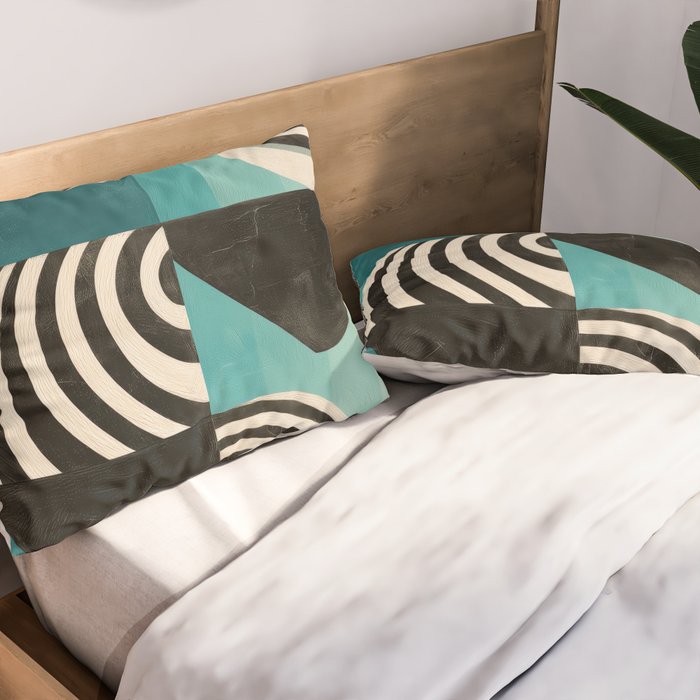 Retro Geometric Shapes 2 Pillow Sham Gallery Image 2