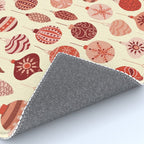 Christmas Ornaments Red Pink Beige Pattern Rug Gallery Image 4